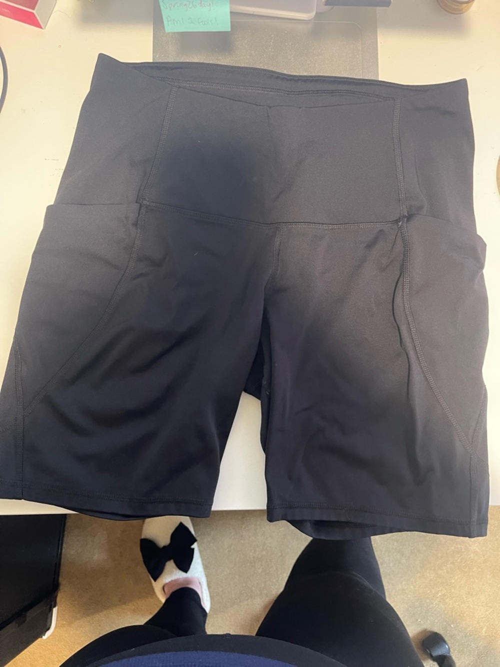 all in motion Black High-Rise Bike Shorts with Side Pockets